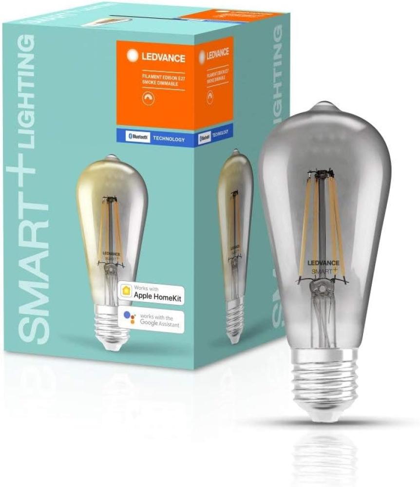 LEDVANCE Smarte LED-Lampe mit Bluetooth Mesh Technologie, Sockel E27, Dimmbar, Warmweiß (2700K), ersetzt Glühlampen mit 44 W, steuerbar mit Alexa und Google, BT Filament Edison Dim, 4er-Pack Bild 1