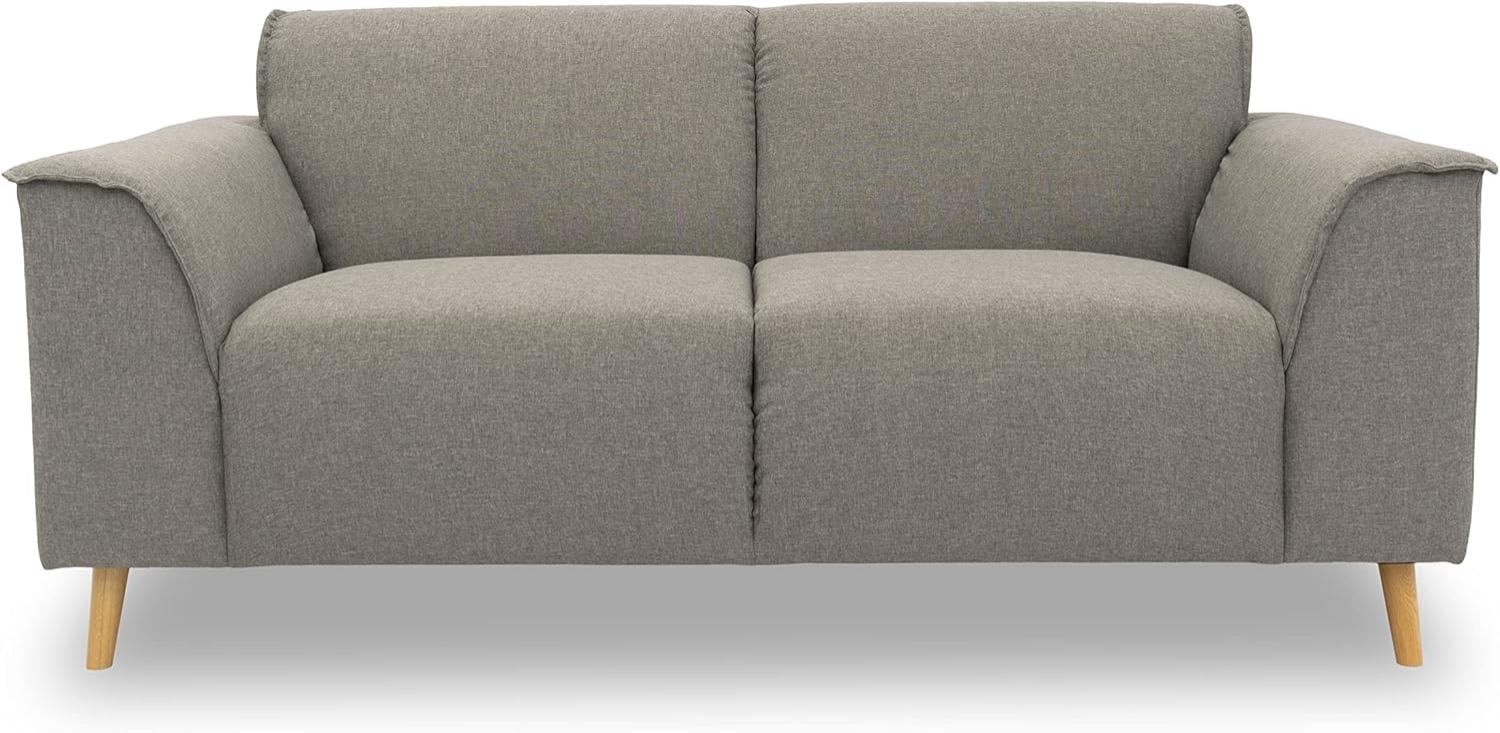 DOMO. collection Sofa Jules FK 2 Sitzer, 2er Couch in skandinavischer Optik, mit Federkernpolsterung, Garniur mit Holzfüßen, 178 x 90 x 81 cm (BxTxH), in silber Bild 1