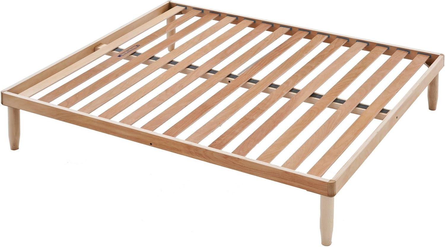 EVERGREENWEB Starrer Lattenrost 140x190 cm, Hoch 35 cm, aus Buchenholz, Orthopädisch, 5 abnehmbare Beine, Verstärkte Doppelstruktur, Für alle Betten und Matratzen geeignet | Modell ORANGE Bild 1
