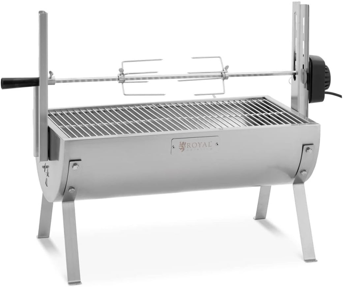 Royal Catering höhenverstellbarer Spießgrill, Edelstahl Silber, 85 x 36 x 60 cm Bild 1