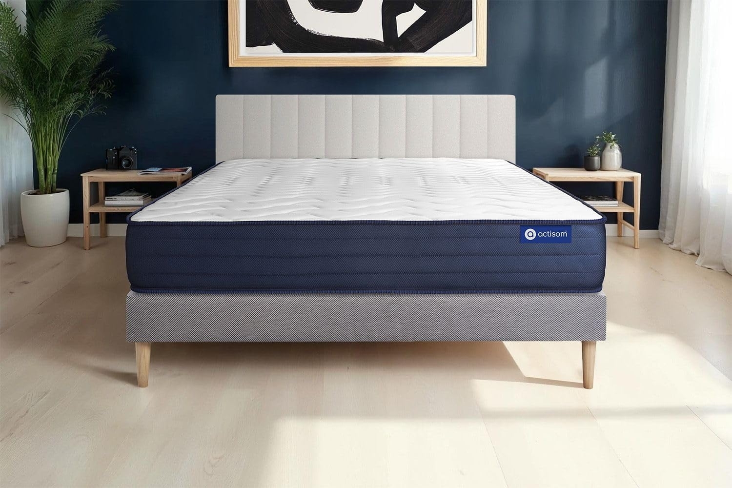 Actilatex life matratze 130x190 cm + Bettgestell mit lattenrost - Dicke : 22cm - Latex und Memory-schaum - H5 Bild 1