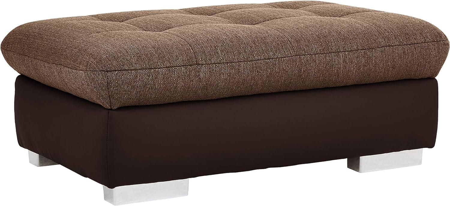 Cavadore Hocker Palomento / Polsterhocker mit Stauraum / passend zum Ecksofa Palomento / 100 x 41 x 65 / Materialmix Braun/Dunkelbraun Bild 1
