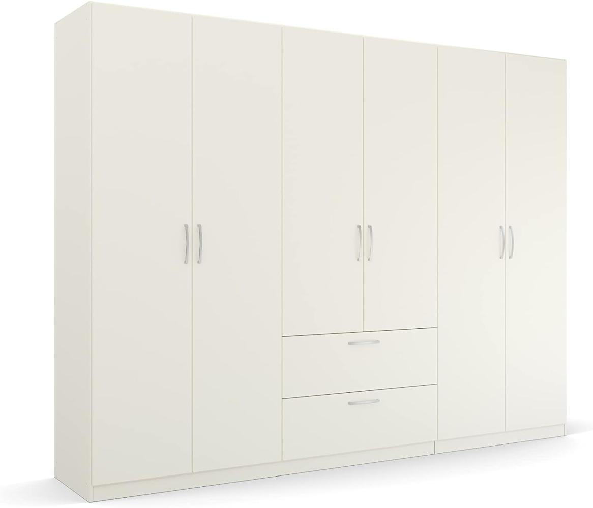 Rauch Möbel Pure by Quadra Spin Schrank Drehtürenschrank, Weiß, 6-trg, inkl. 3 Kleiderstangen, 3 Einlegeböden, 2 Schubkästen, BxHxT 271x210x54 cm Bild 1