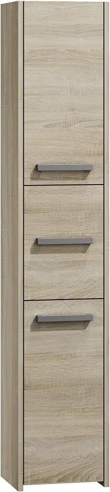 ADGO Badhochschrank 30x30x170cm, Hochschrank, Schmales Badezimmerregal, Badezimmer Regal Schrank, Bad Badregal, Badmöbel, Aufklappbare und Abschließbare Schränke, Eng, Freistehend (S33, Sonoma Eiche) Bild 1