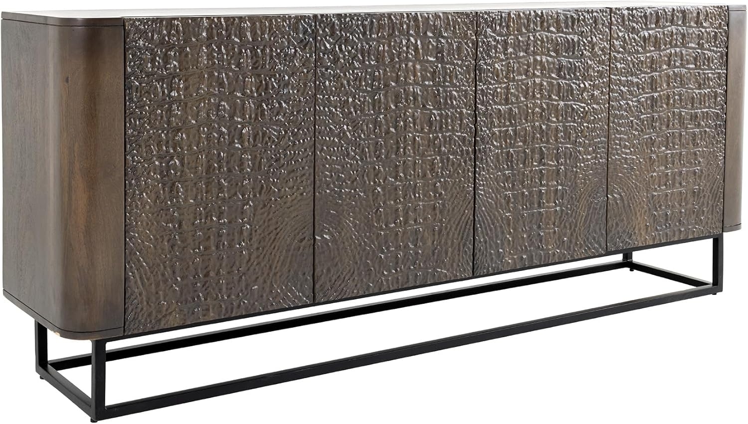 riess-ambiente Sideboard CROCO 180cm braun / schwarz (Einzelartikel, 1 St), Massivholz · Metall · Design-Kommode · 3D Schnitzereien · Wohnzimmer Bild 1