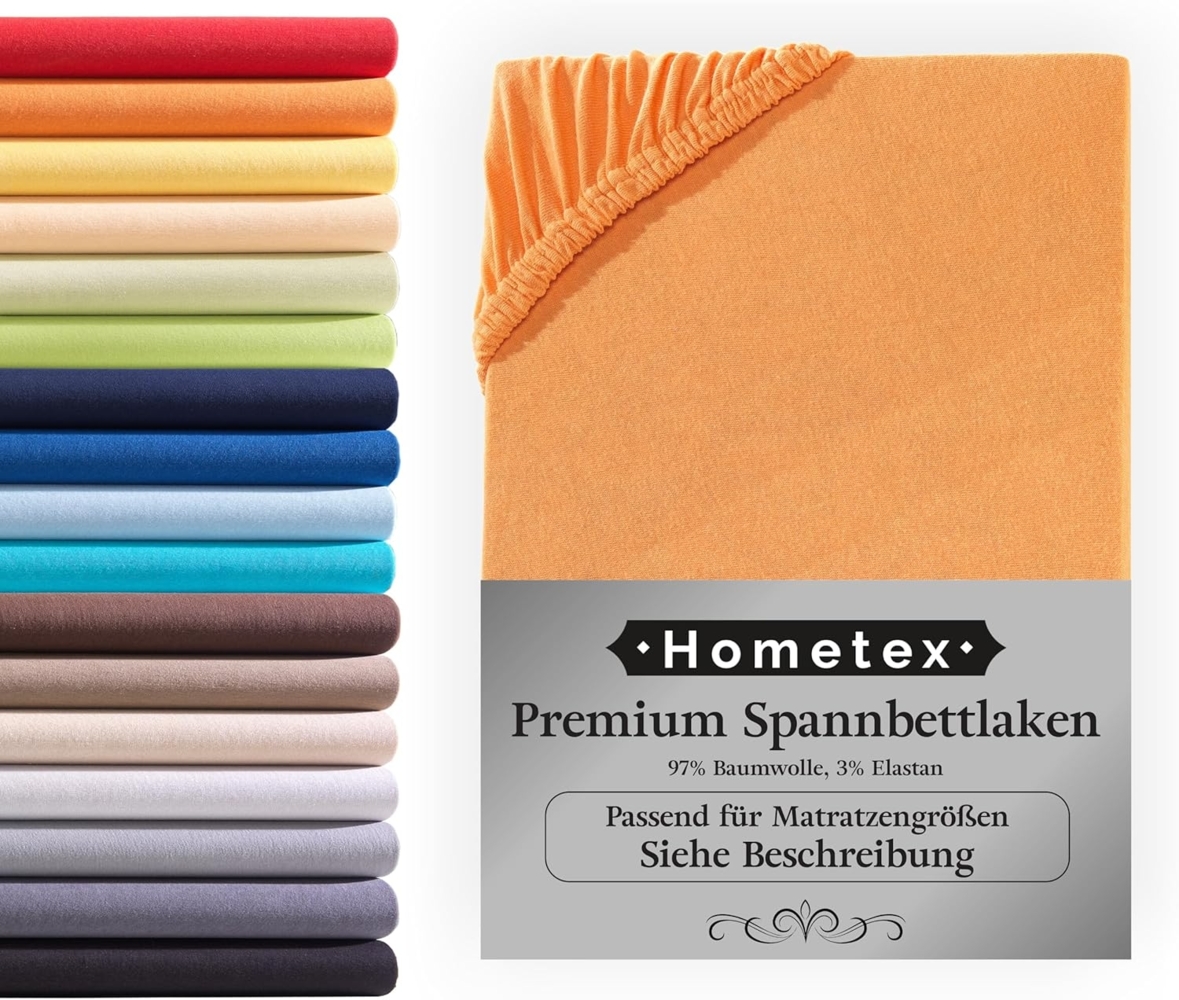 Hometex Premium Textiles Spannbettlaken Premium Boxspringbett Spannbetttuch ideal für Wasserbett und Matratzen, Jersey, Gummizug: Rundumgummizug, Spannbettlaken Premium Qualität 190 g/m², Gekämmte Baumwolle Bild 1