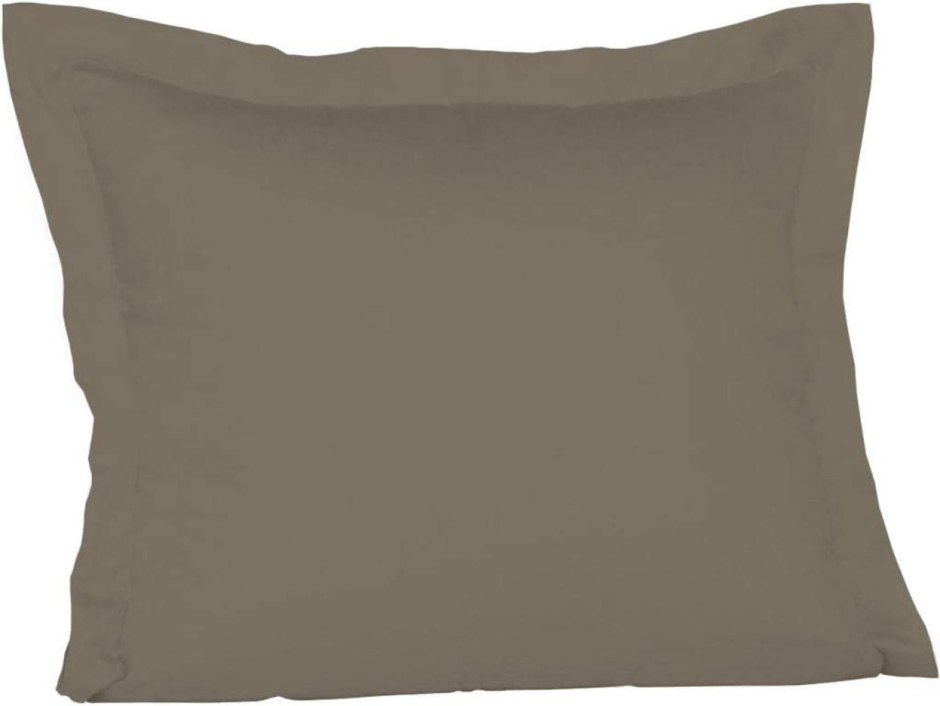 Fleuresse Mako-Satin-Kissenbezug uni colours taupe 9042 35 x 40 cm Bild 1