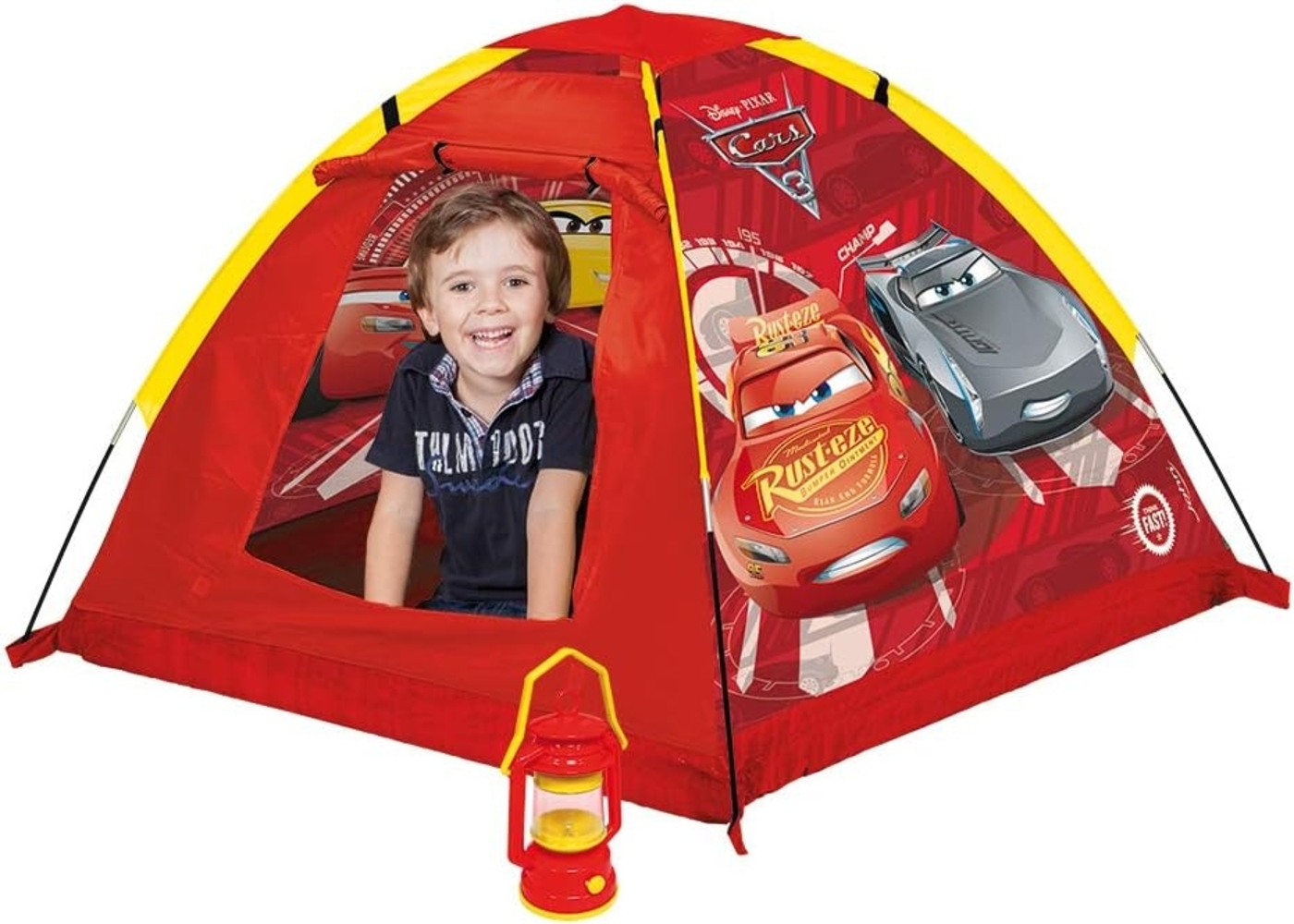 John 72566 My Starlights Gartenzelt Cars LED Lampe Outdoor Spielzelt Abenteuerzelt Kinderzelt, Rot Bild 1