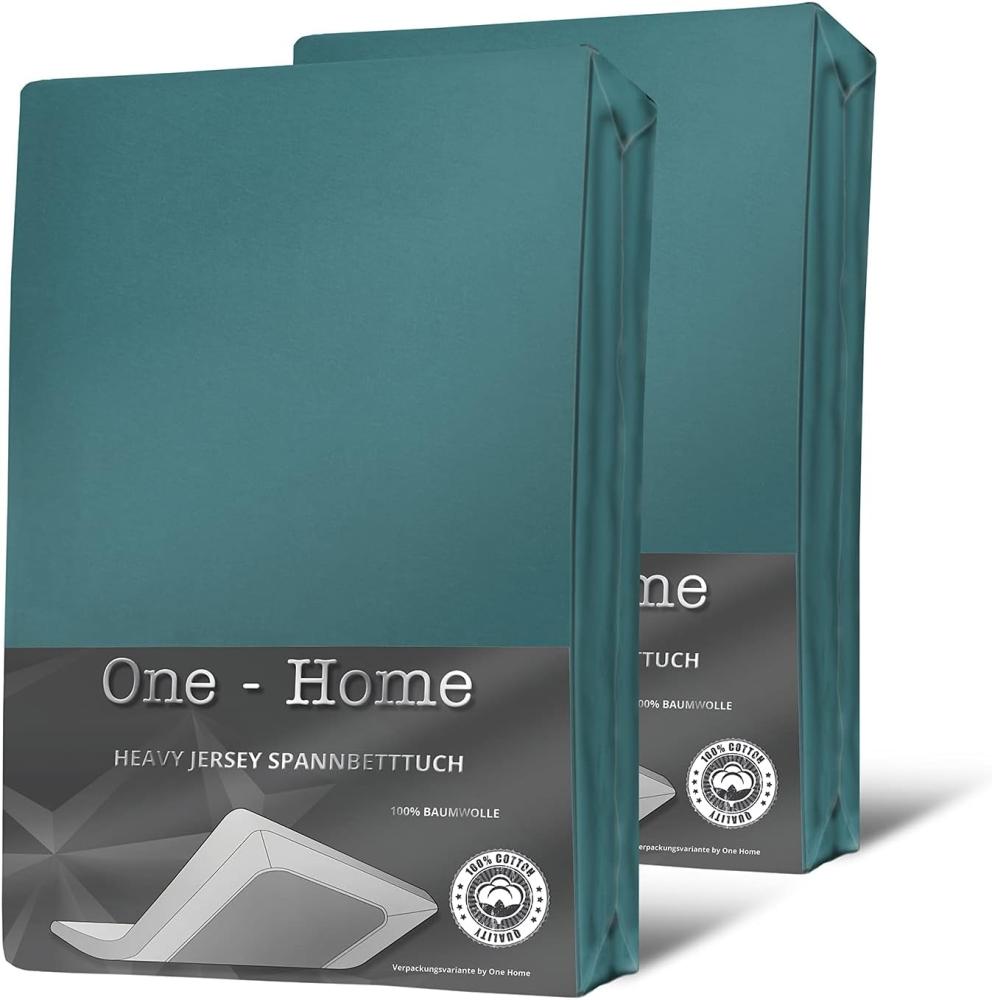 One Home Spannbettlaken Heavy, Jersey, Gummizug: rundum, (2 Stück), Double Pack für Topper, erhöhtes Flächengewicht Bild 1