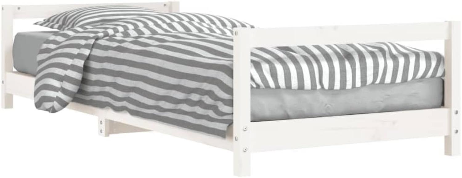 vidaXL Kinderbett Weiß 90x190 cm Massivholz Kiefer 834403 Bild 1