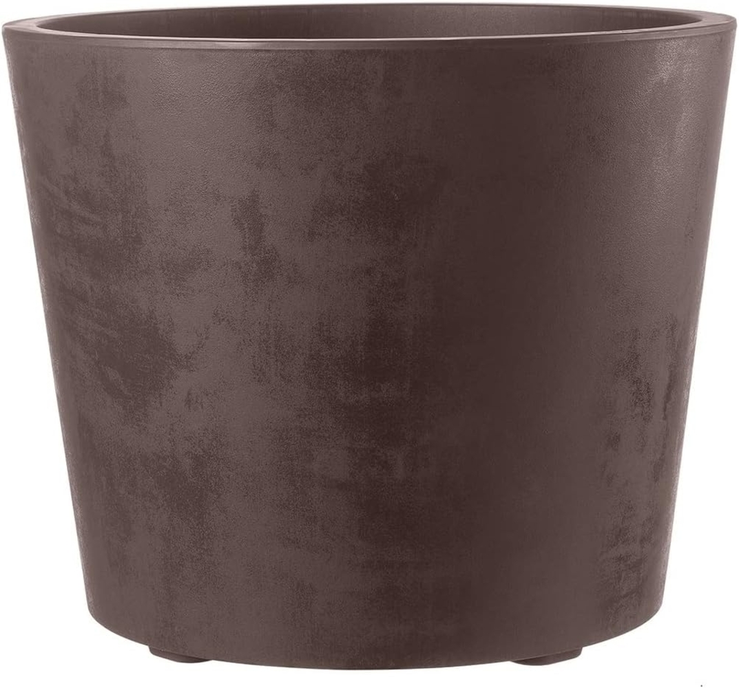 Rollbarer XL Pflanzkübel Millennium 80 Liter in Braun mit Tolle Naturstein Optik, Maße: 59x59x49 cm Bild 1