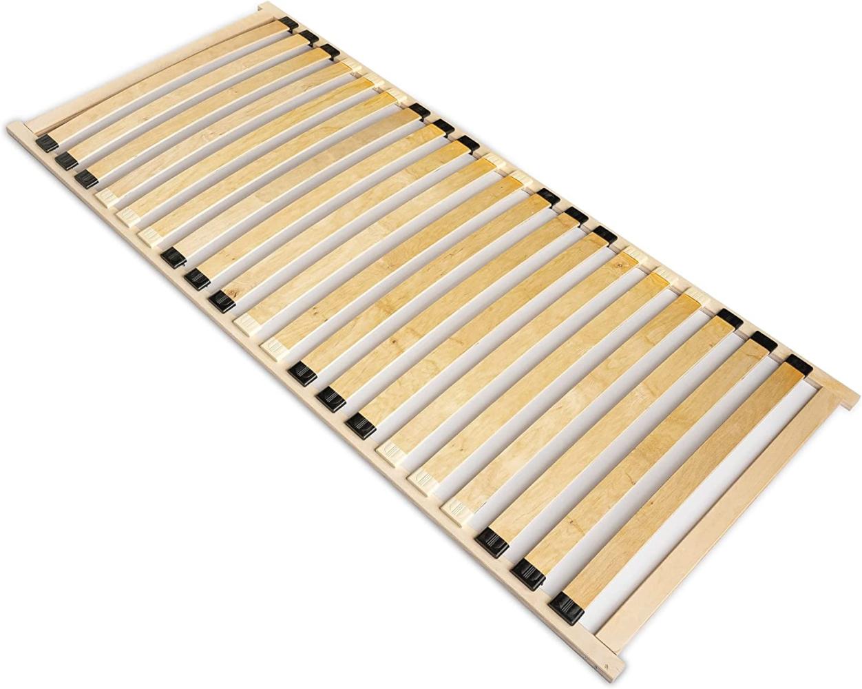 Lattenrost Basic-Frame 90x200cm für Bett I Hochwertiger Bettgestell 20 Gebogene Birken I Lattenroste Holzlatten Klappbar Bestimmt für Feder- sowie Schaummatratzen. (Single, 90x200) Bild 1