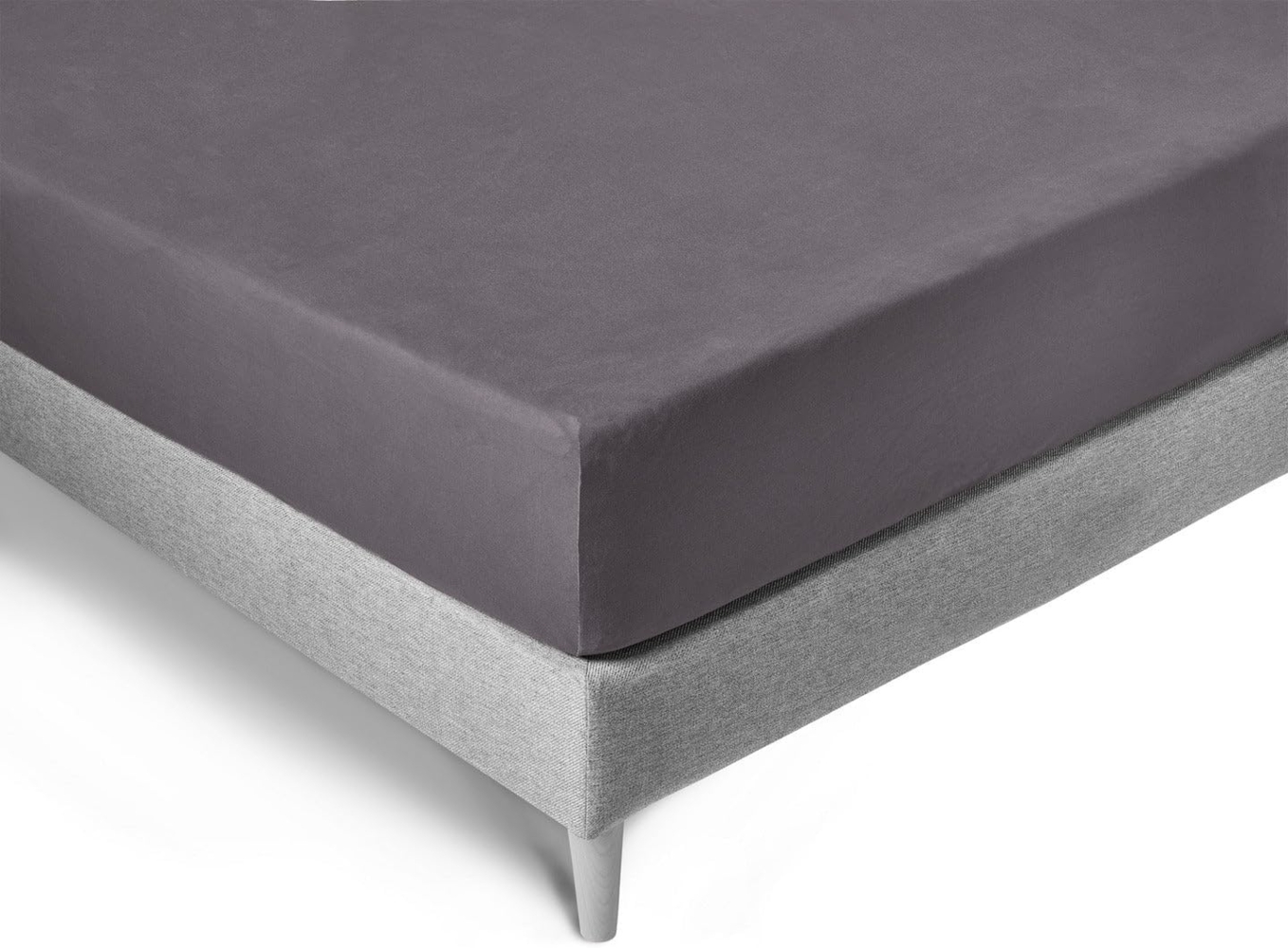 Kneer Easy-Stretch Spannbetttuch 90x190 - 100x220 cm schiefer (84) Bild 1