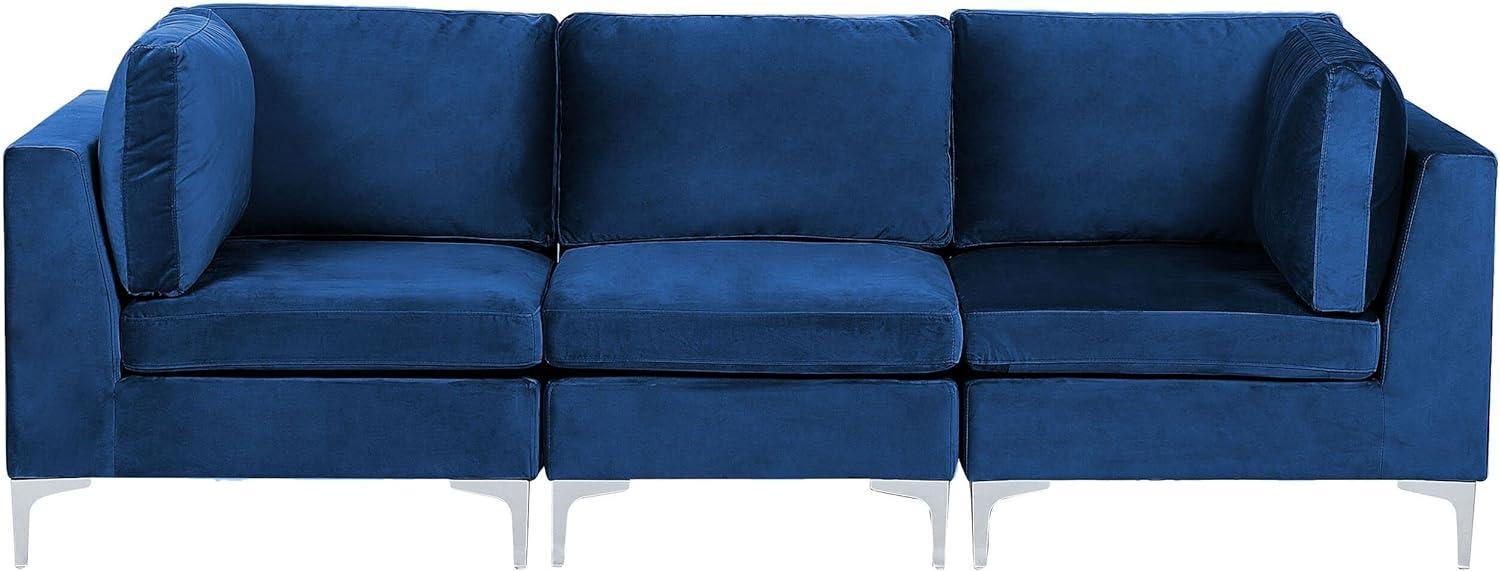 3 Sitzer Sofa EVJA Marineblau Samtstoff Symmetrisch Bild 1