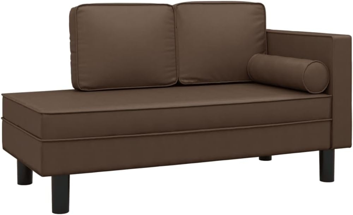 Schlafsofa 2-Sitzer Braun Kunstleder Bild 1