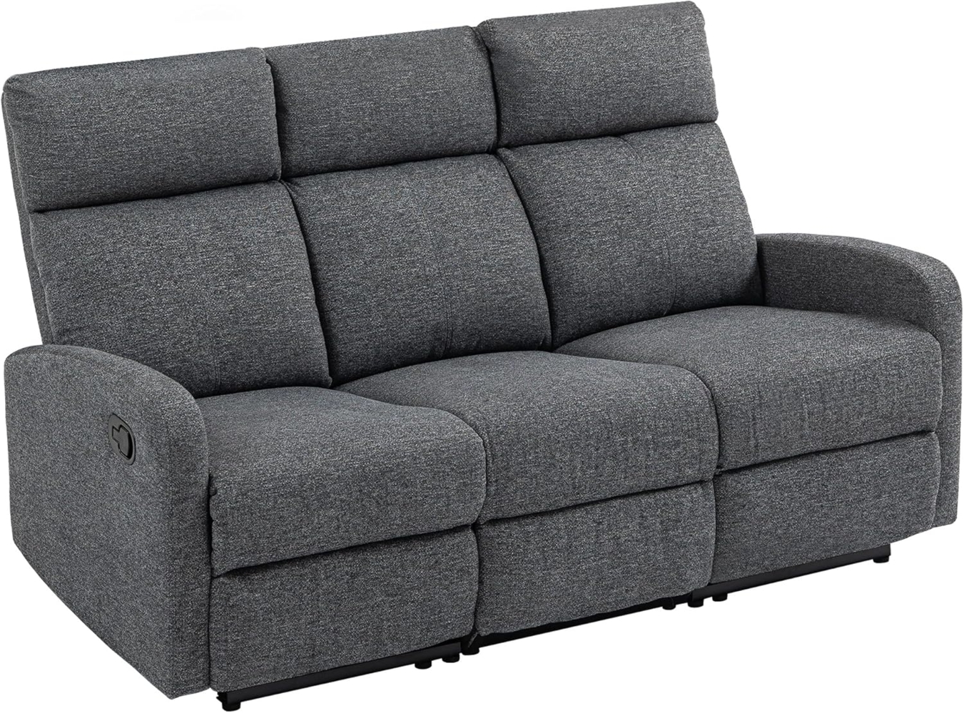 HOMCOM Relaxsessel 3 Sitzer Fernsehsessel mit individuell verstellbarer Rückenlehne (Liegesessel mit Liegefunktion, 1-St, Ruhesessel), Handbetätigte Liegefunktion Bild 1