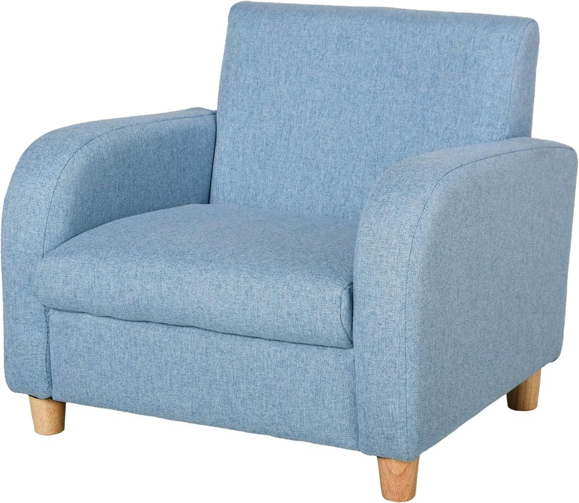 HOMCOM Kindersessel Kindersofa mit dickem Schaumstoff und dicken Sitzkissen (Liegesofa, 1-St, Kindercouch), Blau 49 x 45 x 44.5 cm Bild 1