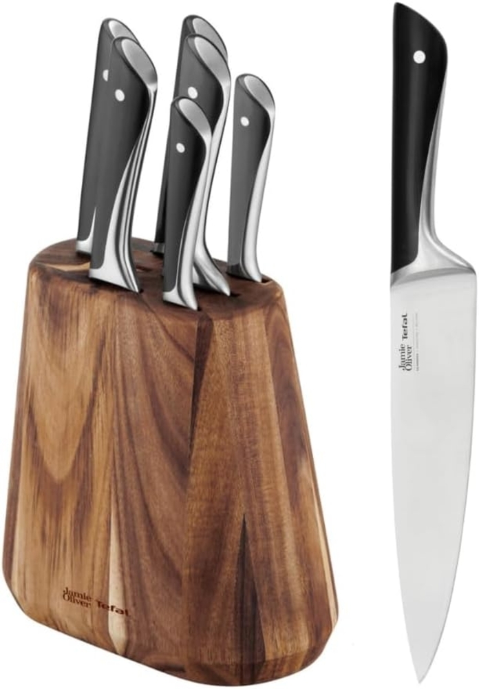 Tefal K267S656 Jamie Oliver 7-tlg Messerblock (Koch-, Santoku-, Brot-, Fleisch-, Universal-, Schälmesser, Block) Bild 1