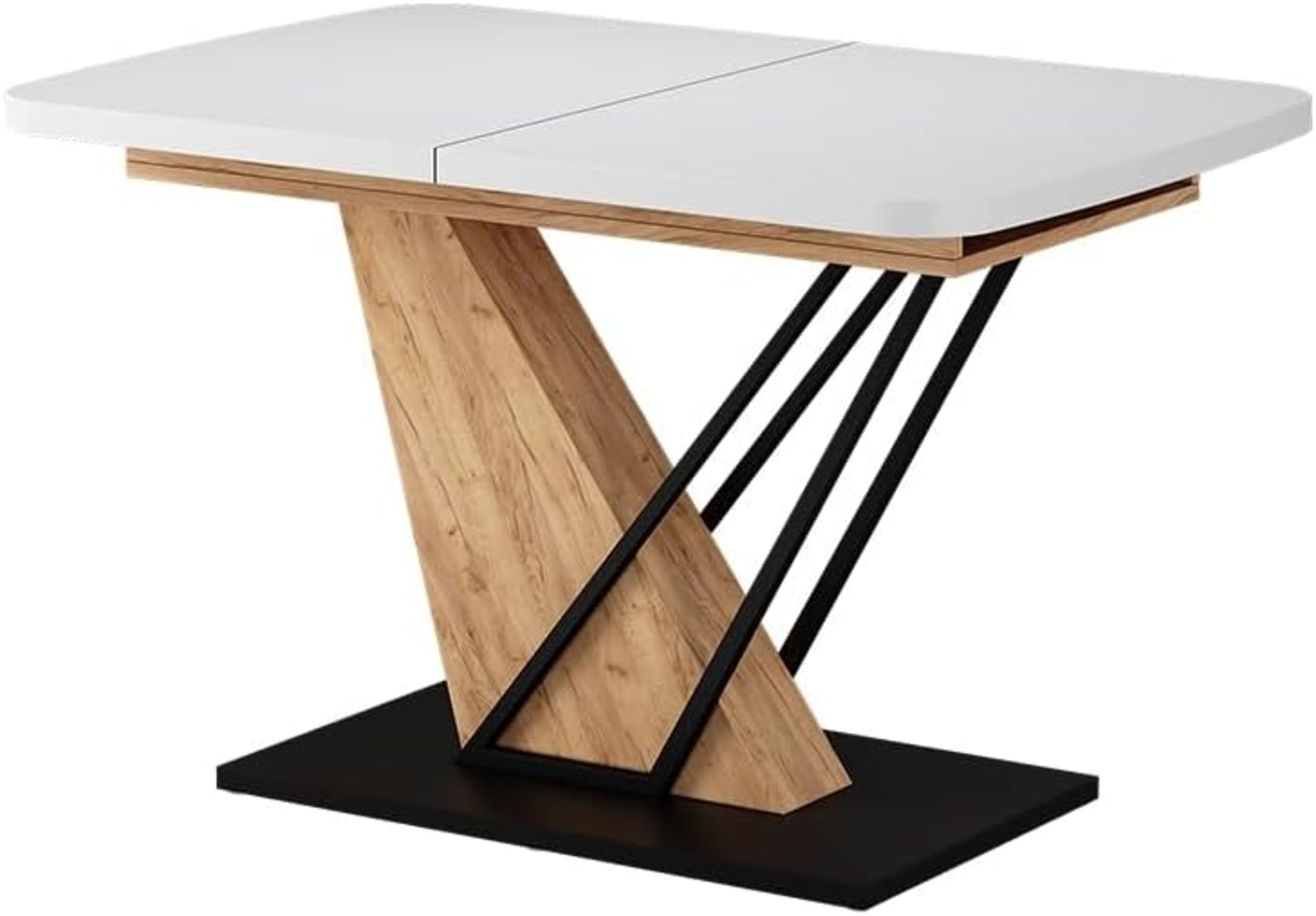 Esstisch Fenaro Weiß/Goldkraft Eiche 120x80 cm ausziehbar Vicco Bild 1