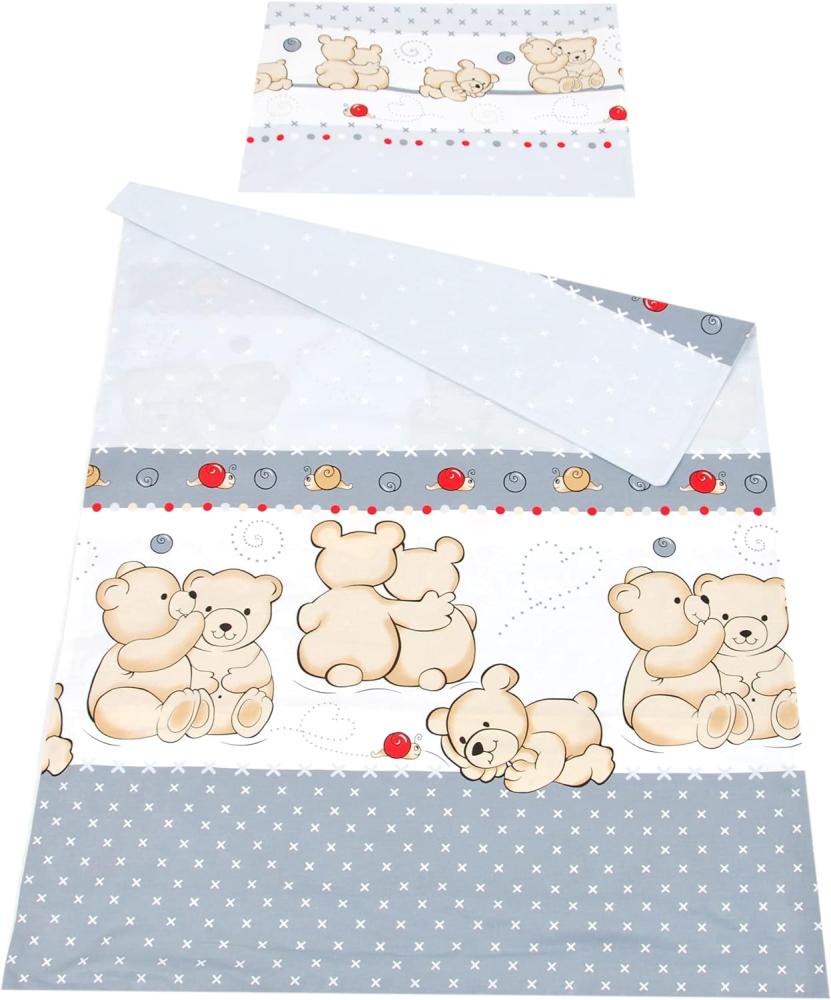 BABYLUX Bettwäsche Bezug 2 Tlg. 100 x 135 cm Kinderbettwäsche Bettwäsche Bettset Babybettwäsche TEDDYBÄREN (61. Teddybären Grau) Bild 1