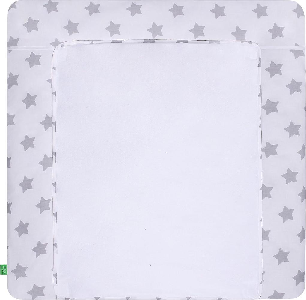 Lulando 'Stars/White' Wickelauflage 76x76 cm grau/weiß Bild 1