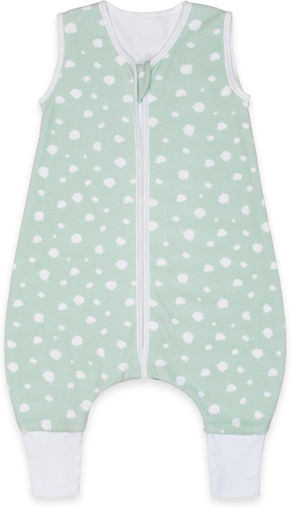 emma & noah Baby Schlafsack mit Füßen 1.0 TOG, Ganzjahres Schlafsack mit Beinen für den Frühling, Sommer und Herbst, 100% Bio-Baumwolle, OEKO-TEX Zertifiziert (Punkte Mint, 110 cm) Bild 1
