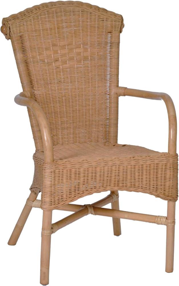 MiaMöbel Rattan Armlehnstuhl 'Arjuna' Rattan Landhaus Bild 1