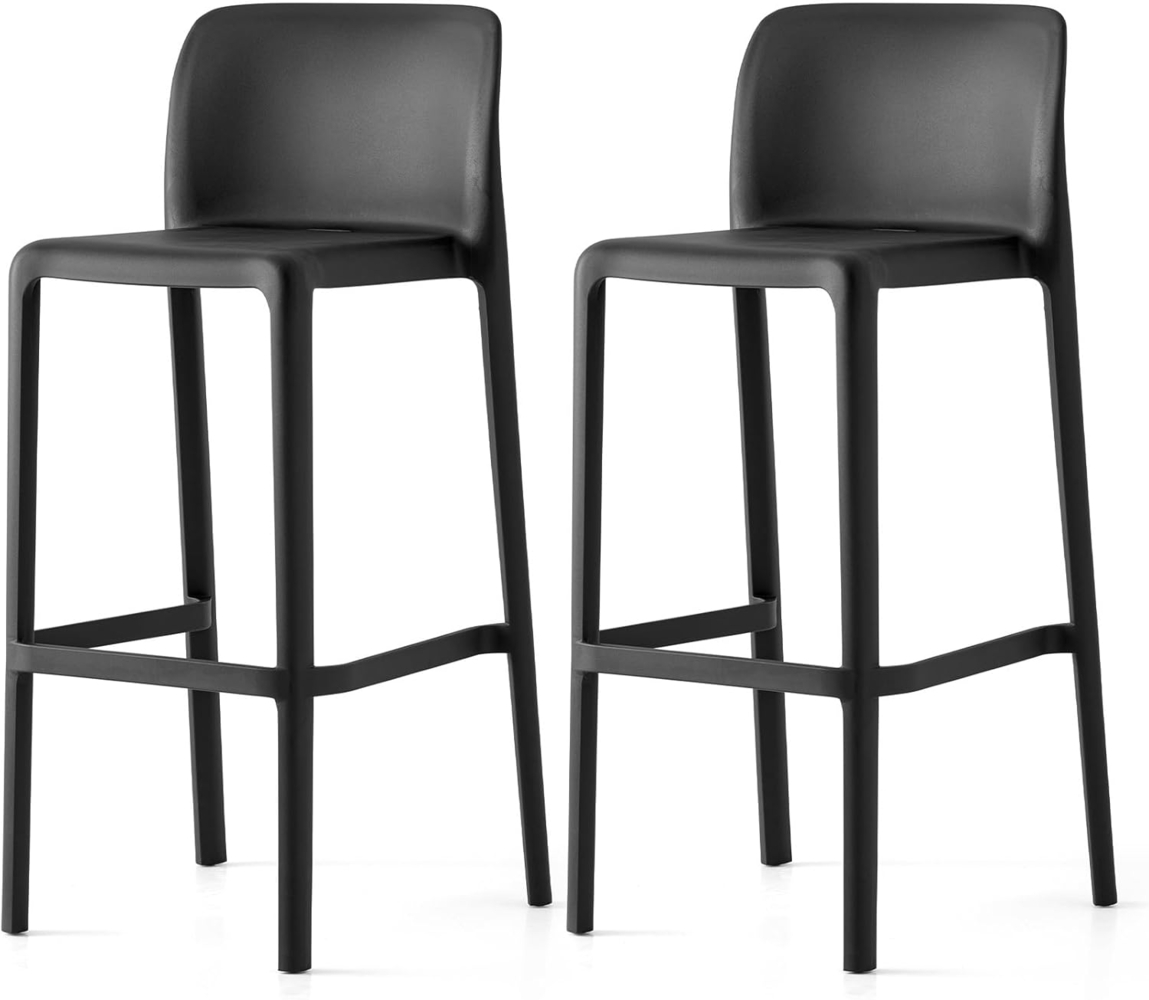 Connubia, 2 Hocker Bayo 100% recyceltes Polypropylen schwarz matt Bild 1