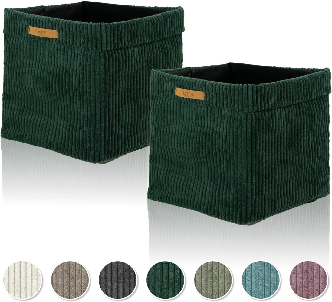 Lycce Regalkorb Kallax Boxen Cord 2er Set grün, Aufbewahrungsbox faltbar 33x33x31cm (2 St) Bild 1