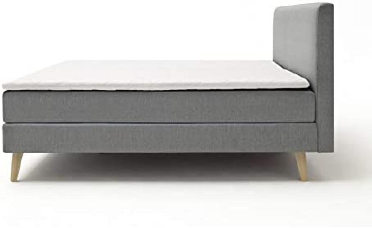 Boxspringbett Greta - Stoff Taupe H3 160x200 cm Bild 1