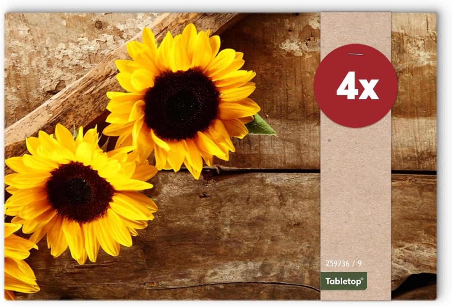 matches21 HOME & HOBBY Platzset Abwaschbare Tischsets 4er Set Sommer Sonnen-Blumen, (4-St), Platzsets als Tisch-Untersetzer und Tisch-Deko für Esstisch Teller Bild 1