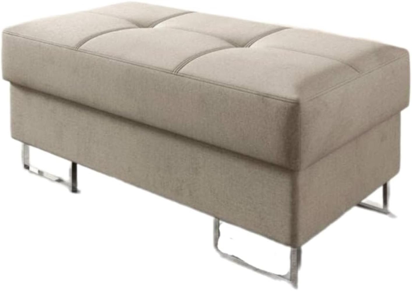 Beistellhocker Jess mit Stauram Beige Bild 1