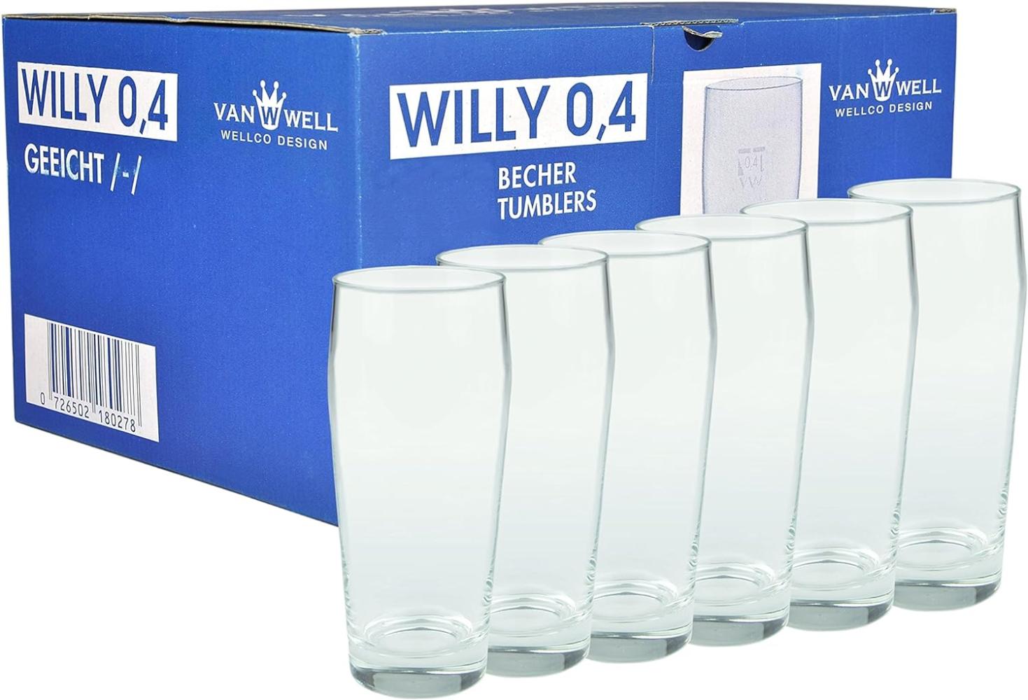 6er Set Bierglas Willibecher 0,4l geeicht Glas Biergläser Tumbler perfekt geeignet für Gastronomie Bild 1