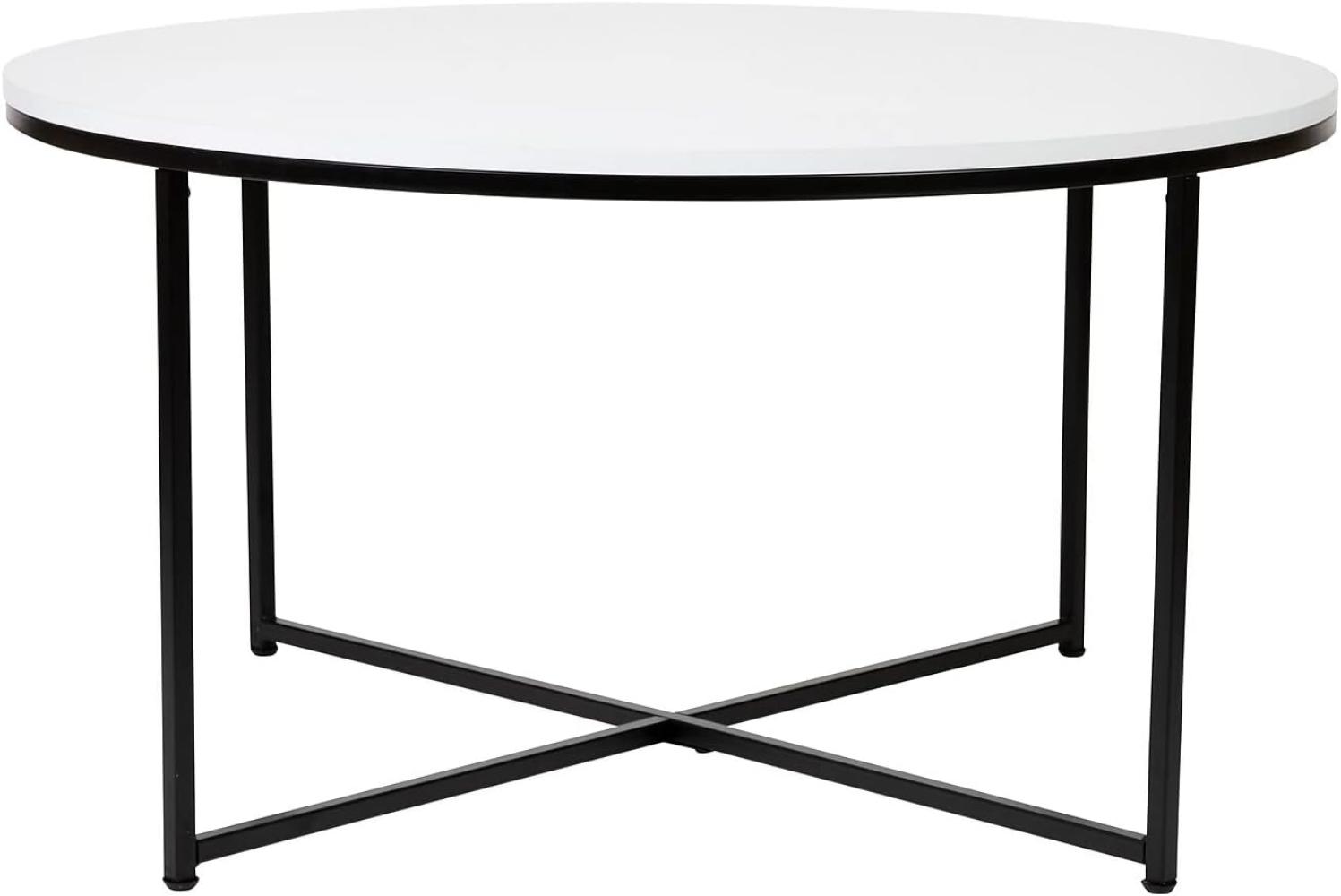 Flash Furniture Sofatisch fürs Wohnzimmer, Holzwerkstoff, weiß/mattschwarz Bild 1