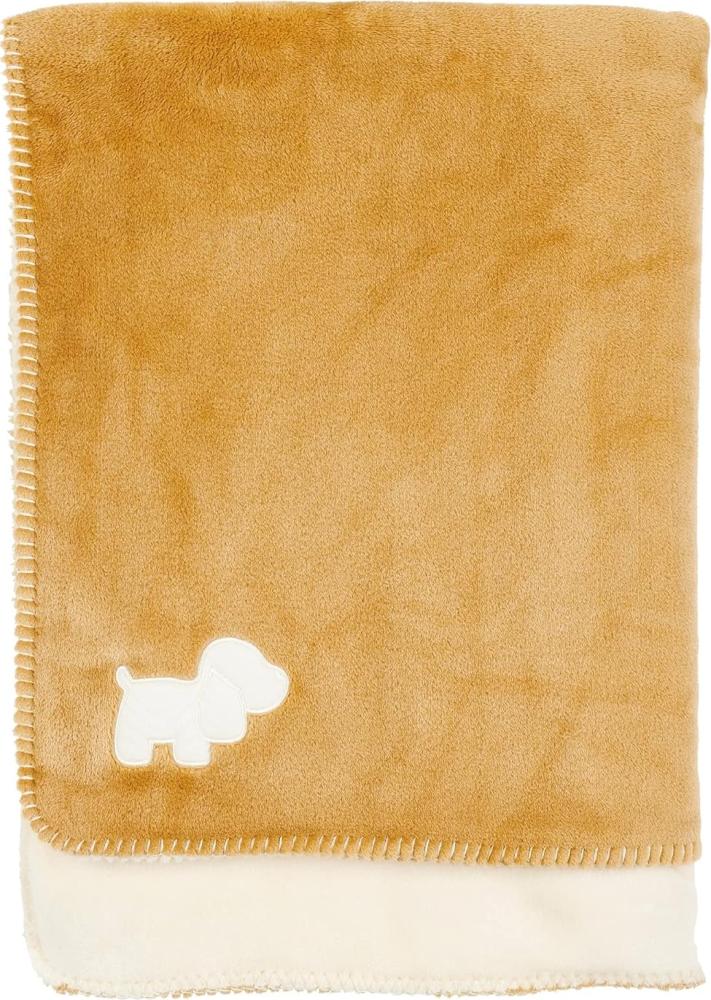 Nattou Supersoft-Kuscheldecke für Babys, Hund Charlie, Sehr weiche Oberfläche, 75 x 100 cm, Vegan, Polyester, Beige und Weiß Bild 1