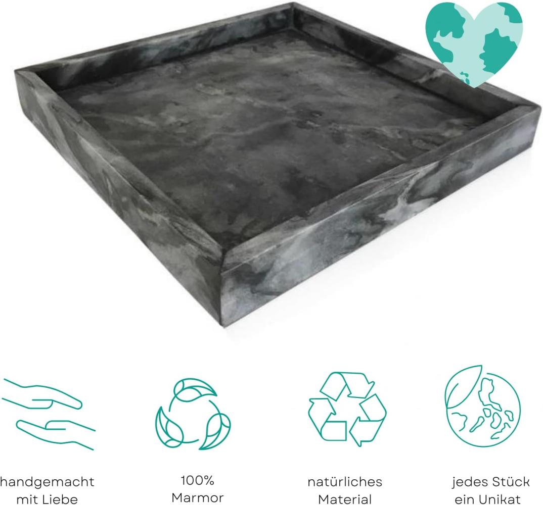 Marmortablett, quadratisch dunkelgrau Bild 1