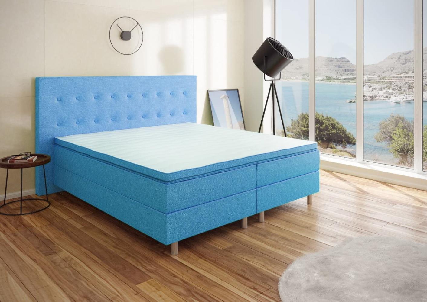 Best For You Boxspringbett Neo First Class Bett Polsterbett Blau Viele Größen 180x200 Bild 1