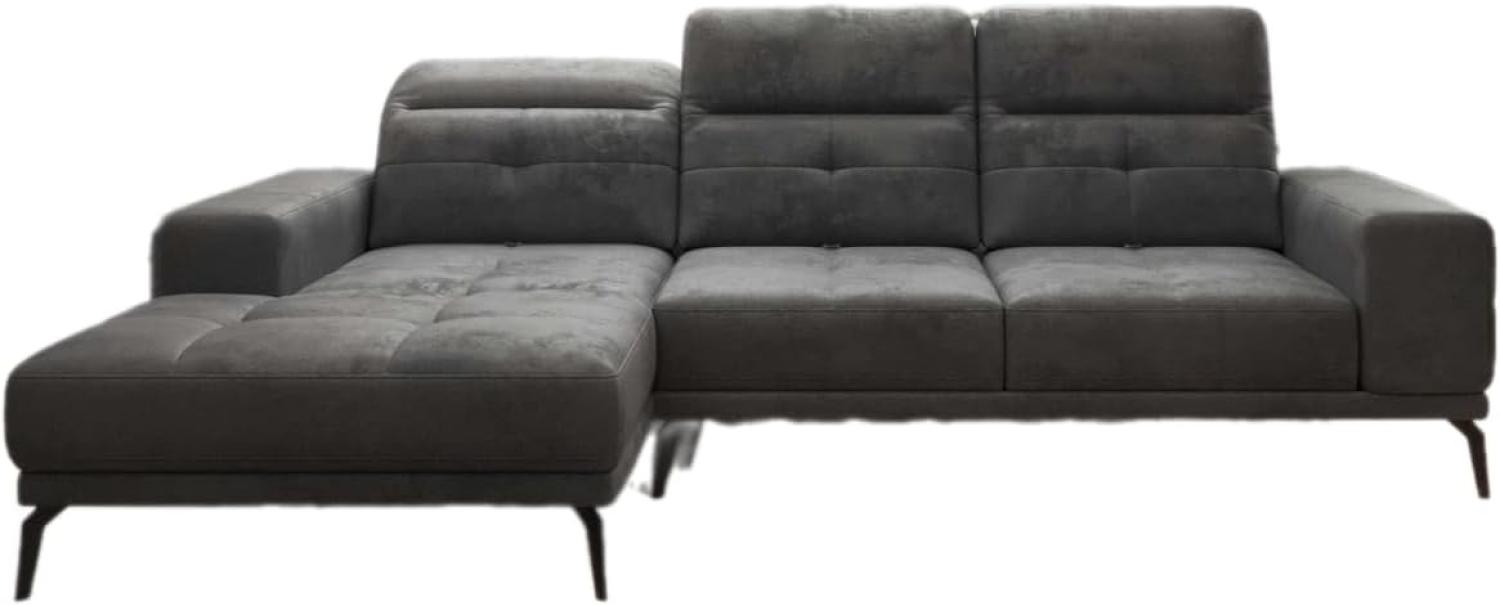 Designer Sofa Terina inkl. Beistellhocker Samt Anthrazit Links Bild 1