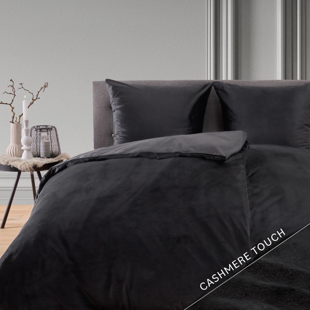 Blumtal Bettwäsche Cashmere-Touch Plüsch, warme Winterbettwäsche + Kopfkissenbezug Bild 1