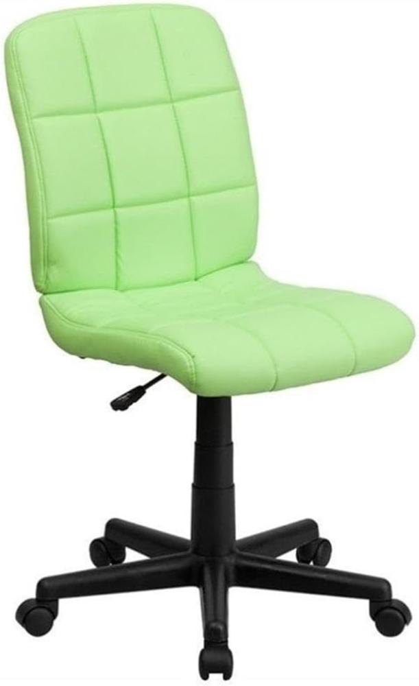 Flash Furniture Bürostuhl mit mittlerer Rückenlehne, gesteppt, Vinyl, drehbar, Stahl, Grün, 58,42 x 55,88 x 22,86 cm Bild 1