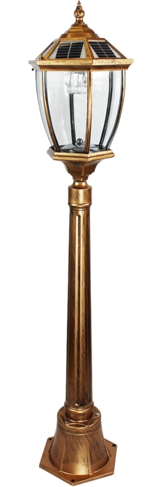 Arnusa LED Gartenleuchte Solarleuchte Kupferfarben Gartenlaterne Außenleuchte Sockelleuchte, Farbsteuerung, LED fest integriert, Warmweiß, Kaltweiß, kabellos klassische Solarlampe Außen Bild 1