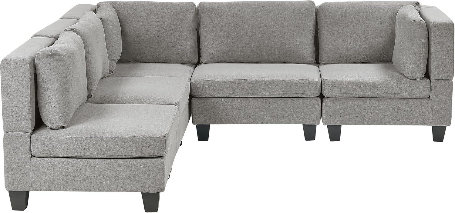 Beliani 'Unstad' Sofa, Hellgrau, Stoff, 72 x 228 x 228 cm, ohne Ottomane, Rechts Bild 1