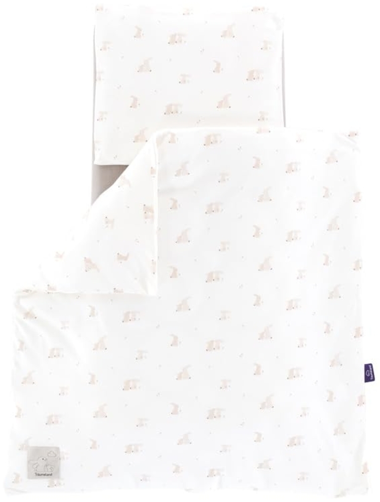 Bettwäsche Jersey Hophop Bunny beige 80/80 + 35/40 cm Bild 1
