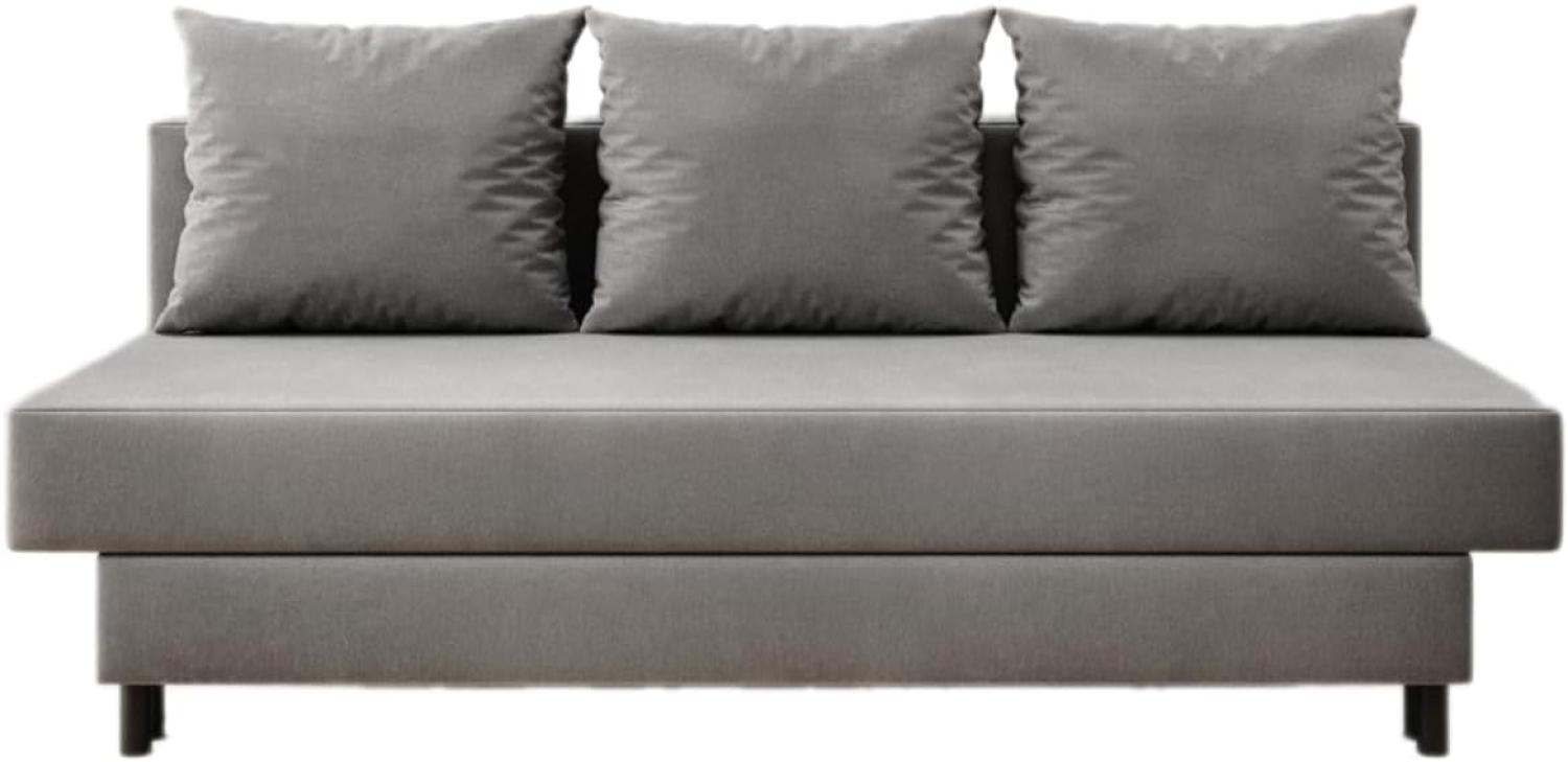 Designer Sofa Lino mit Schlaffunktion Samt Grau Bild 1