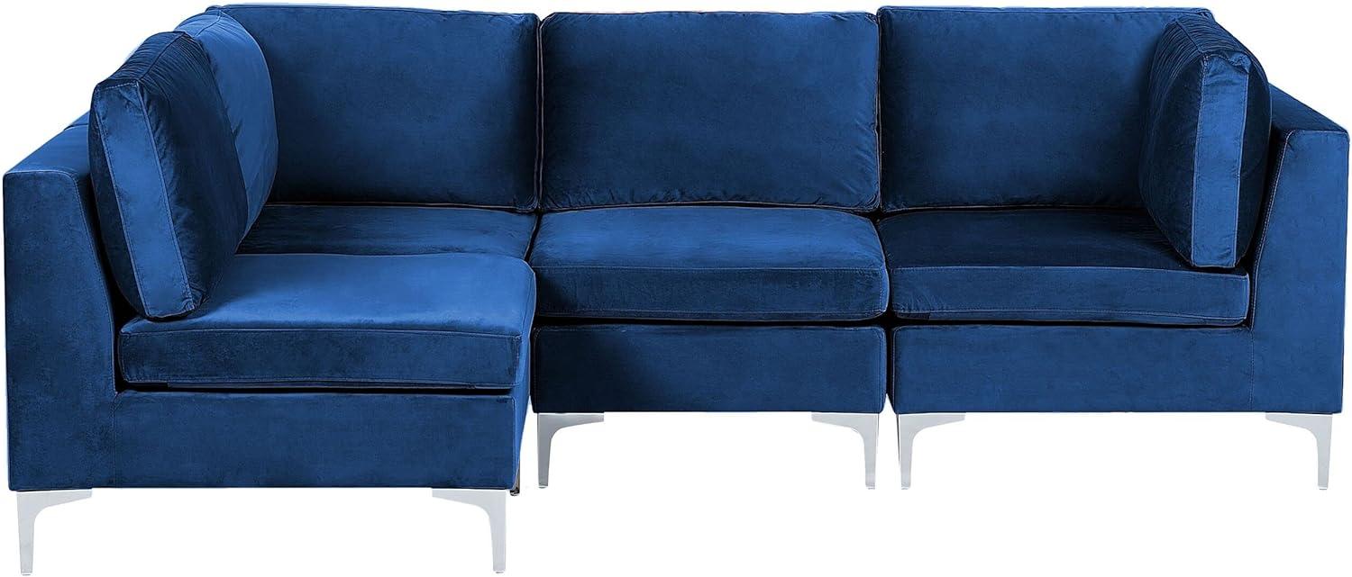 Ecksofa EVJA Marineblau Samtstoff Bild 1