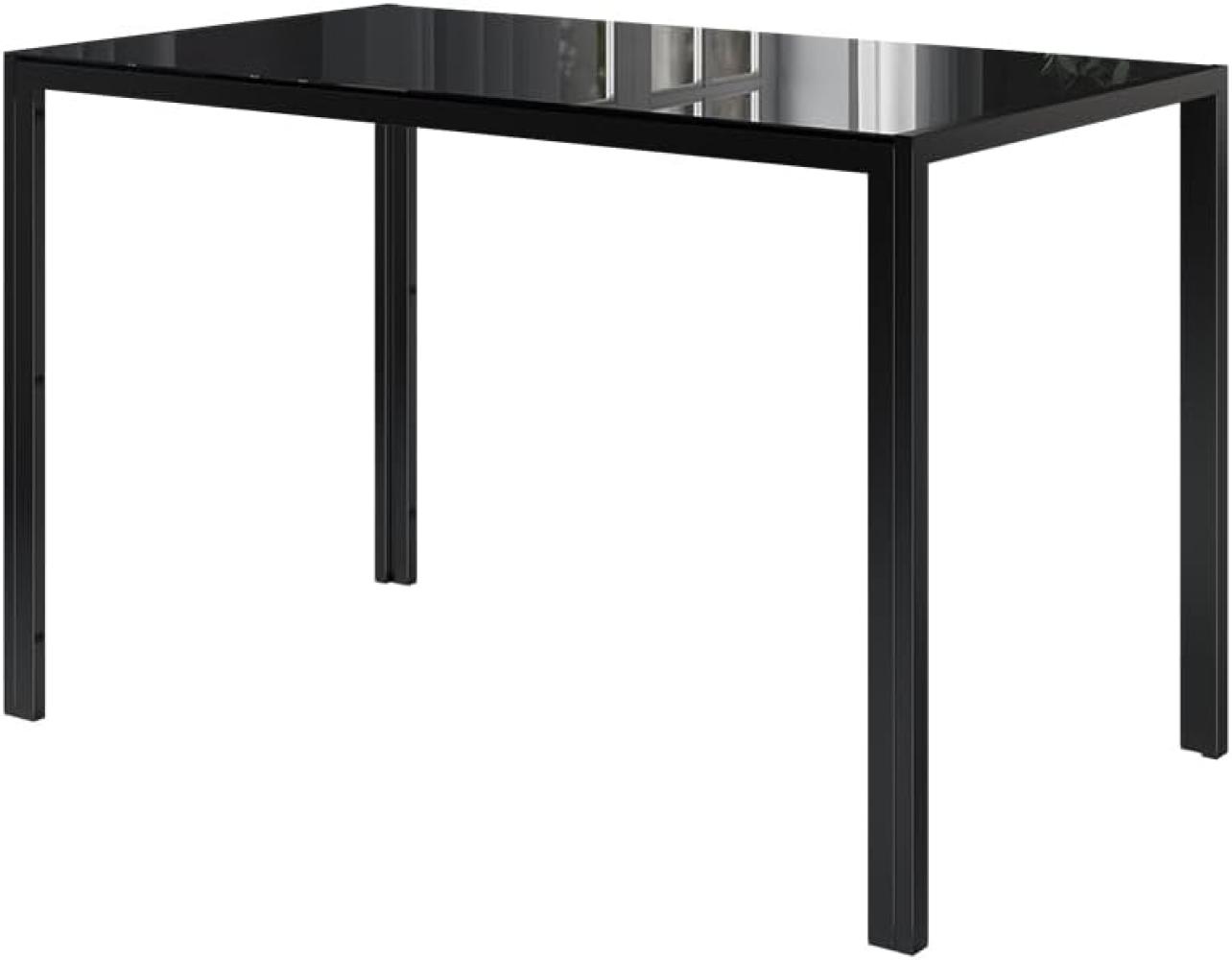 Vicco Esszimmertisch Grand Metall" Schwarz, 120 x 70 x 75 cm, moderner Esstisch, Glas" Bild 1