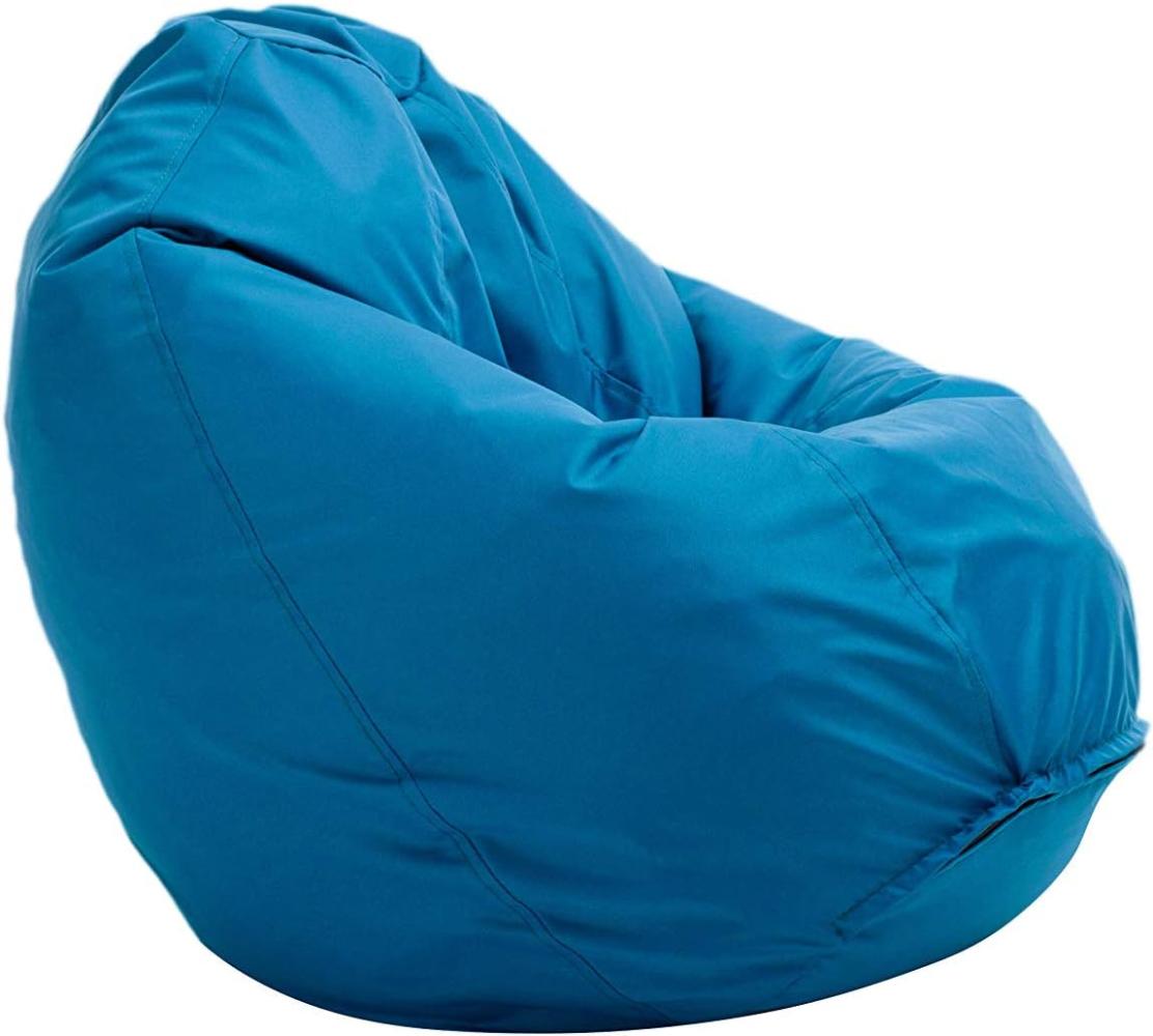 Bruni Sitzsack Classico L in Blau – XL Sitzsack mit Innensack zum Lesen, Abnehmbarer Bezug, lebensmittelechte EPS-Perlen als Bean-Bag-Füllung, großer Sitzsack aus Deutschland Bild 1