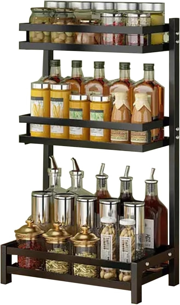 Heikoeco Ablageregal gewürzregal stehend,gewürzregal,arbeitsplatte küche,2-3 Ebene, Gewürzregal Küchen Organizer, gewürzregal, spices organizer, gewürzregal stehend Bild 1