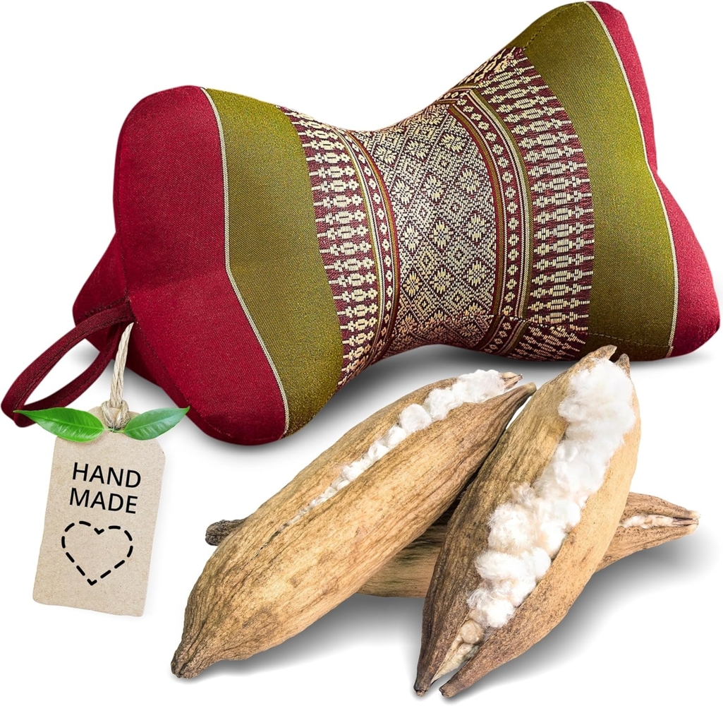 livasia Nackenstützkissen Knochenkissen, vegan und handgefertigt, Ø 15x32cm, Kapok Bild 1