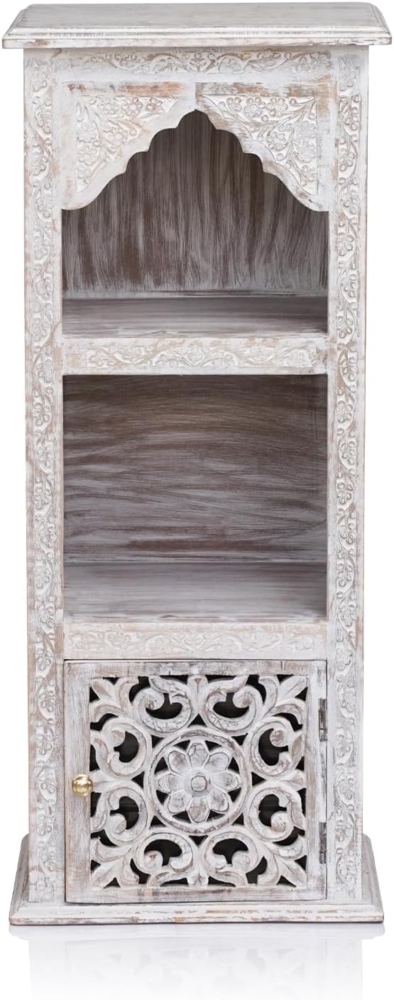 Marrakesch Orient & Mediterran Interior Regal Regal Badregal schmal weiß Sakar 85cm, Handarbeit Bild 1